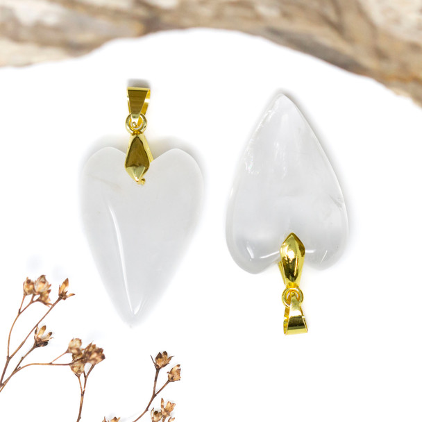 Crystal Quartz Polished 20x30mm Heart Pendant