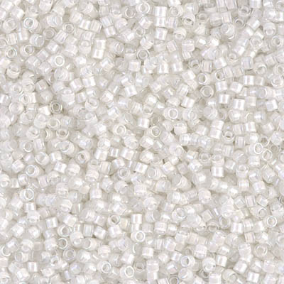 Delicas Size 10 Miyuki Seed Beads -- 066 Crystal AB / White Lined
