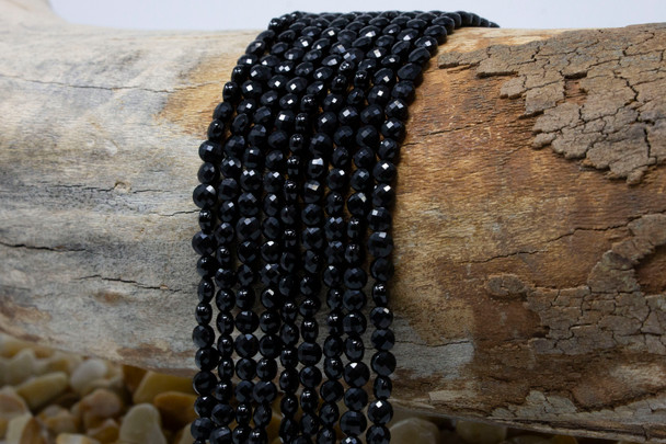 Black Onyx Polished 4mm Faceted Coin