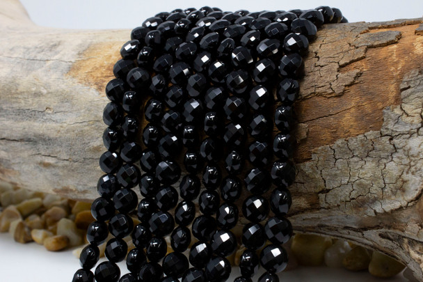 Black Onyx Polished 8mm Faceted Coin