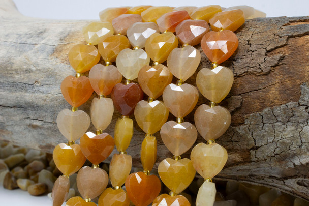 Aventurine Polished 14mm Faceted Heart
