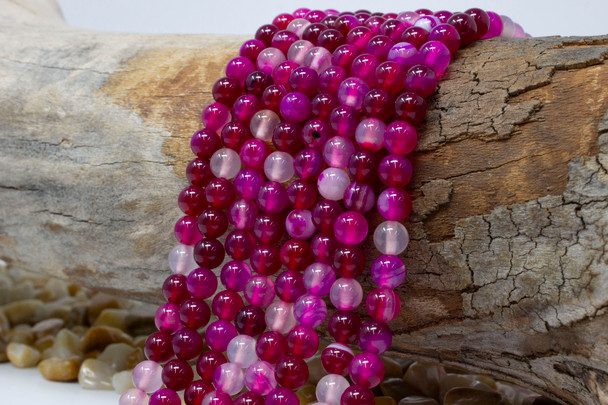 Striped Agate Polished A Grade 6mm Berry Round