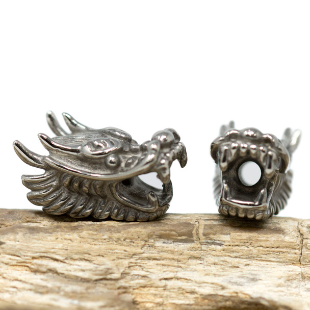 Stainless Steel 28x15mm Dragon Head Bead