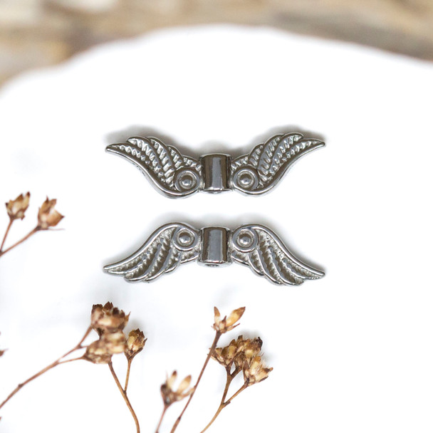 Stainless Steel 6x21mm Angel Wing Bead