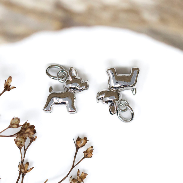 Silver Plated 9.5mm Dog Charm