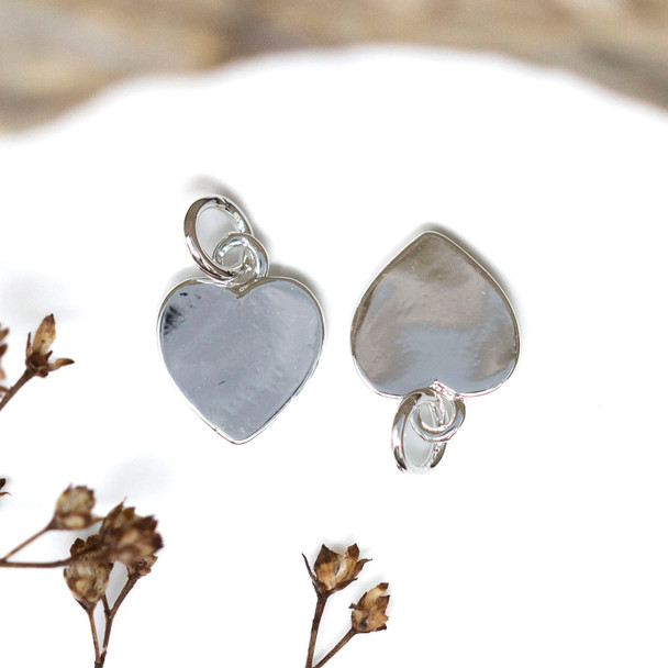 Silver Plated 9mm Heart Charm