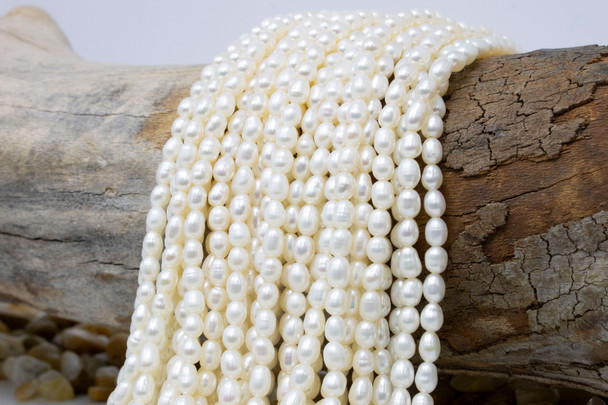 Freshwater Pearls Polished White 4-5mm Potato