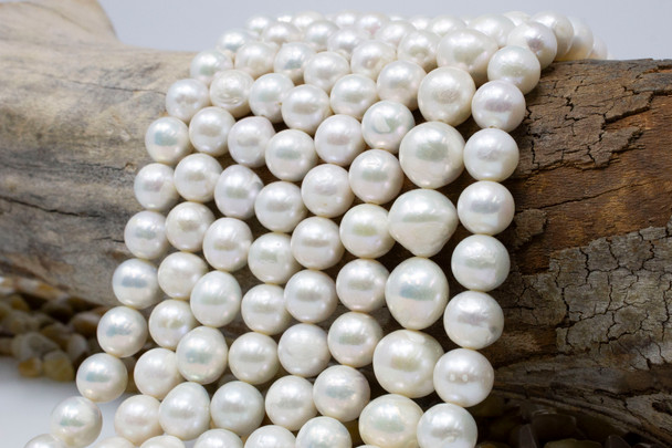 Freshwater Pearls Polished White 9x10mm Graduated Round