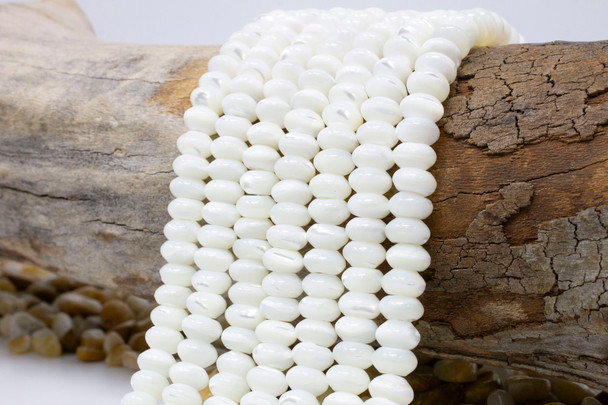 Mother of Pearl White of Pearl 5x8mm Rondelle