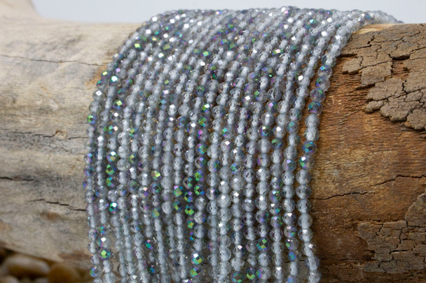 Topaz Polished AB Plated 3mm Faceted Round