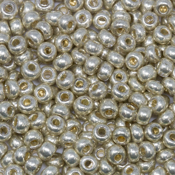Size 6 Czech Seed Beads -- 178 Silver Metallic