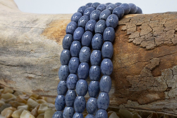 Natural Blue Coral Polished 10x8mm Rice