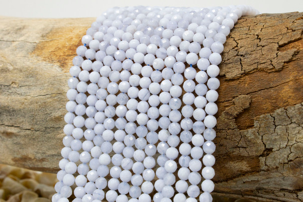 Blue Lace Agate Polished 4.5mm Faceted Round