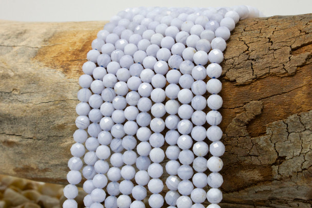 Blue Lace Agate Polished 5mm Faceted Round