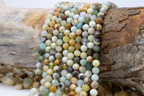 Amazonite Multi Color Polished 6mm Faceted Round
