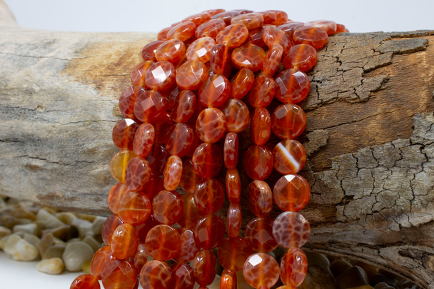 Mexican Fire Agate Polished 6mm Faceted Coin