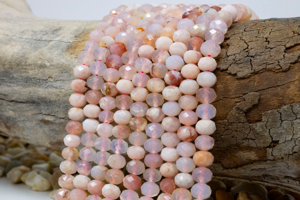 Cherry Blossom Agate 8x5mm Faceted Rondelle