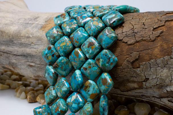 Reconstructed Natural Turquoise 17x14mm Square Diamond