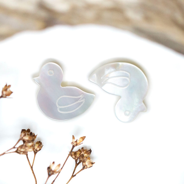 Mother of Pearl A Grade Polished 15mm Duck Bead
