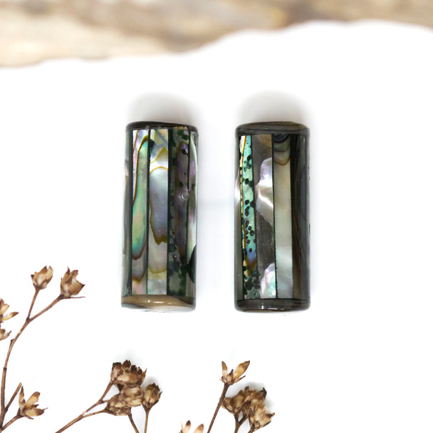 Abalone Polished 8x20mm Tube Bead
