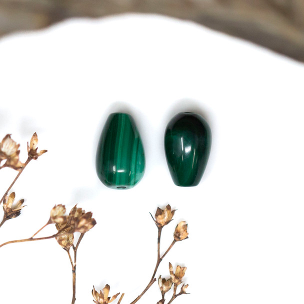 Malachite Polished 8mm Drop Bead