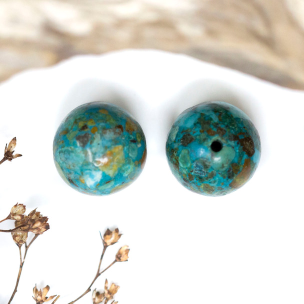 Reconstructed Natural Turquoise 13-14mm Round