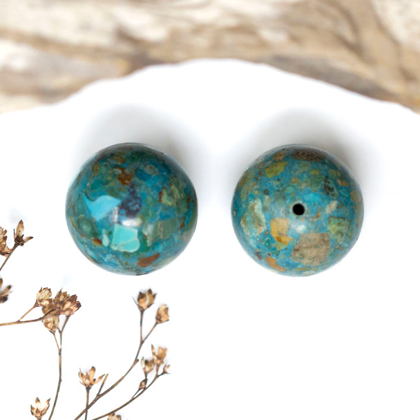 Reconstructed Natural Turquoise 18mm Round