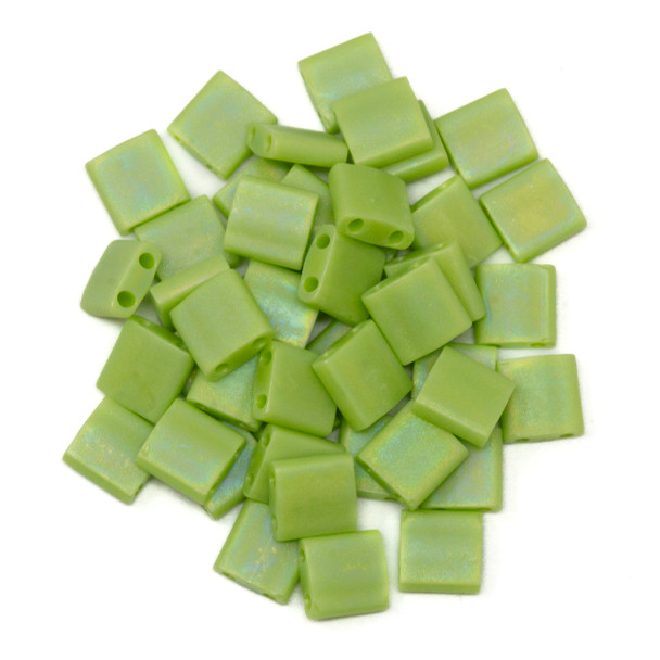 5mm Tila Beads -- F431N Chartreuse AB Matte