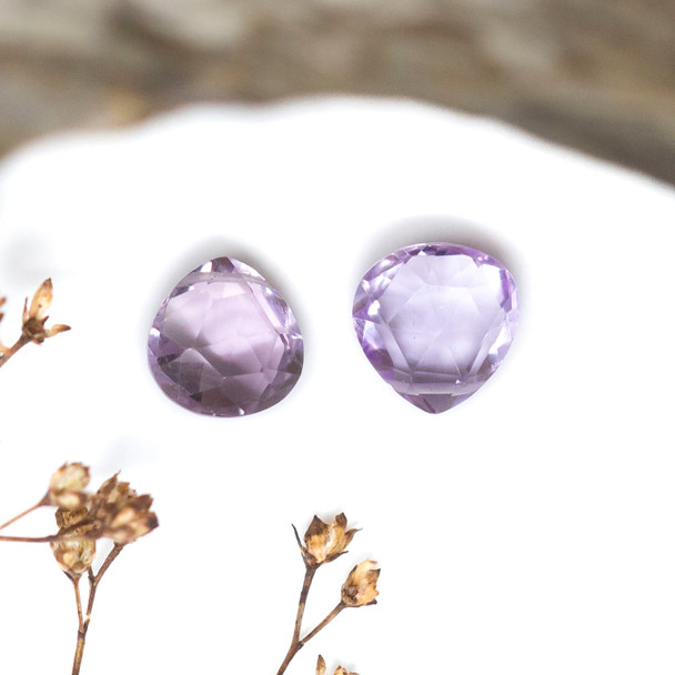 Amethyst Polished 8-9mm Top Drilled Faceted Briolette