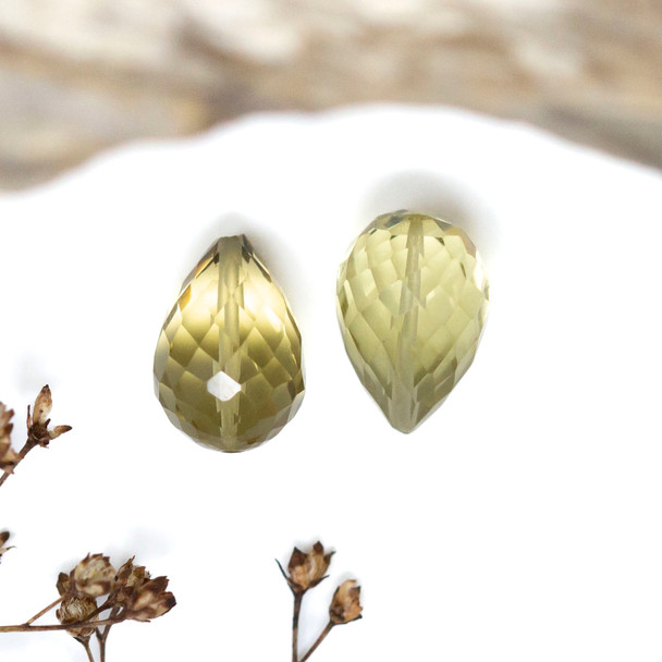 Beer Quartz Polished 8x13mm Top Drilled Faceted Drop