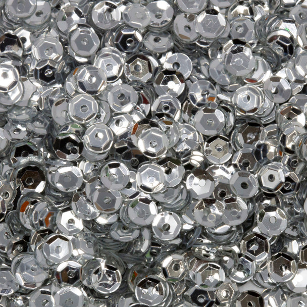Sequin Beads 4mm Silver Semi Cup - Pack of 20 Grams