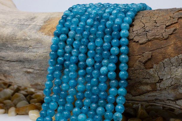 Jade Polished 6mm Round - Dyed Medium Teal