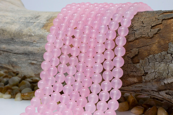 Jade Polished 8mm Round Dyed Pink