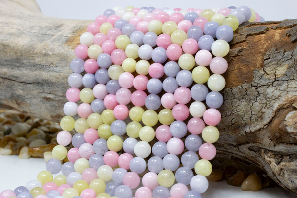 Jade Polished 8mm Round Dyed Spring Mix