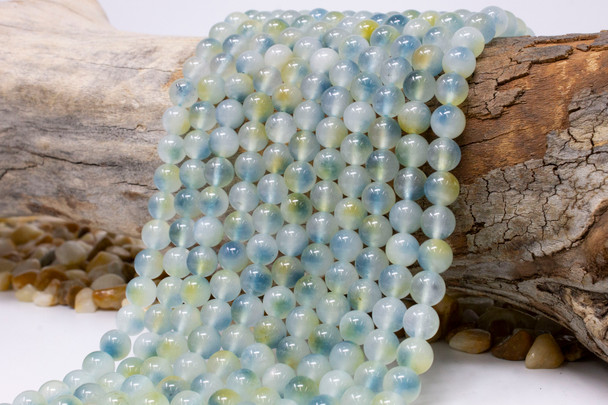 Jade Polished 8mm Round Dyed Ocean Mist