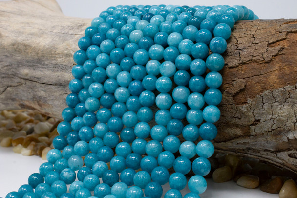 Jade Polished 8mm Round Dyed Medium Teal