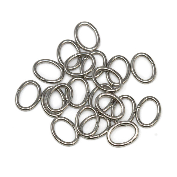 Stainless Steel 8x6mm 18 Gauge OPEN Jump Rings - 20 Pieces