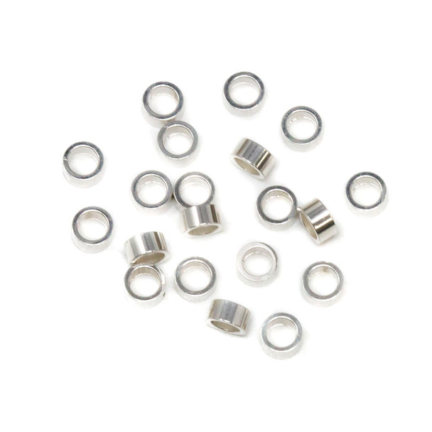 Sterling Silver 2x1mm Crimps - 20 Pieces