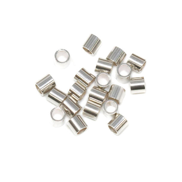 Sterling Silver 2x2mm Crimps - 20 Pieces