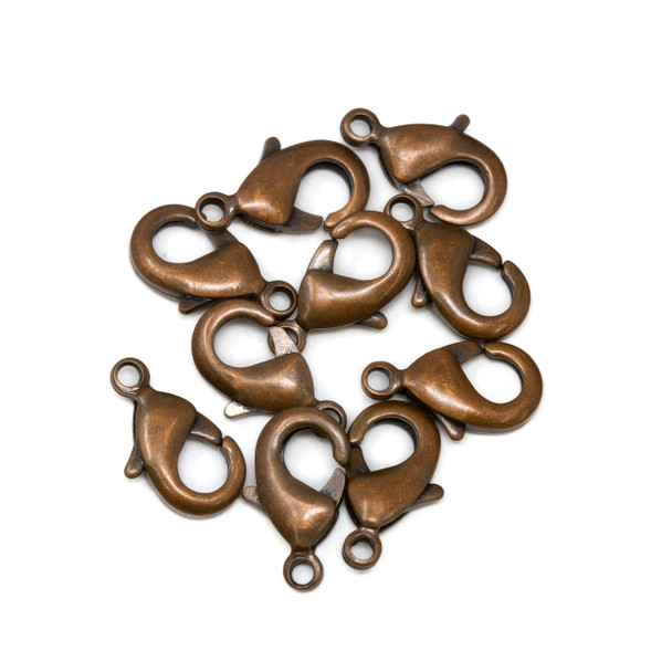 Antique Copper Plated 12x7mm Lobster Clasp - 10 Pieces