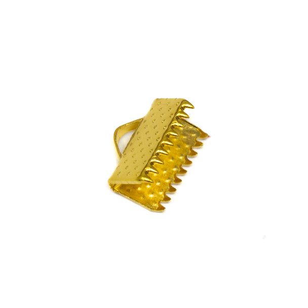Gold Plated Brass 10mm Flat Crimp End