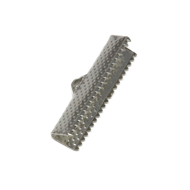 Platinum Plated 25mm Flat Crimp End