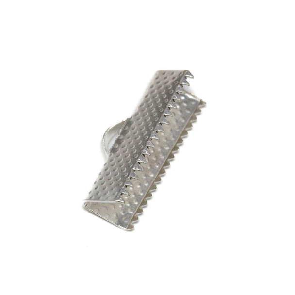 Silver Plated 20mm Flat Crimp End