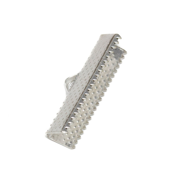 Silver Plated 25mm Flat Crimp End