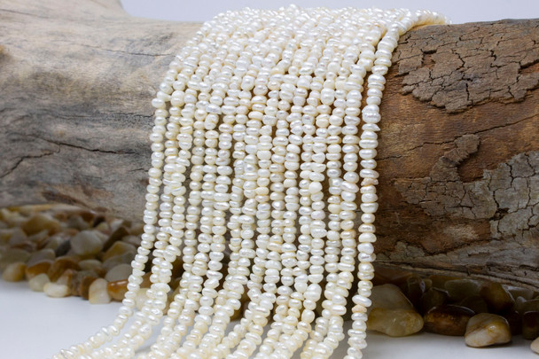 Freshwater Pearls Polished White 3-5mm Potato Nugget