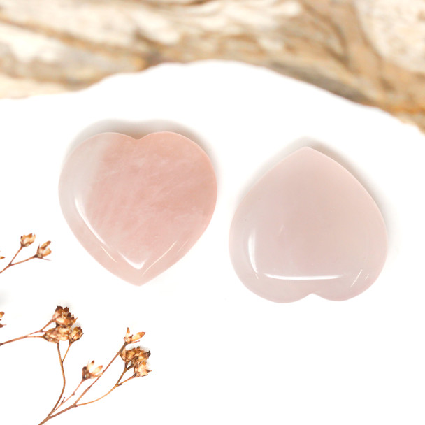 Rose Quartz Polished 25mm Heart Cabochon