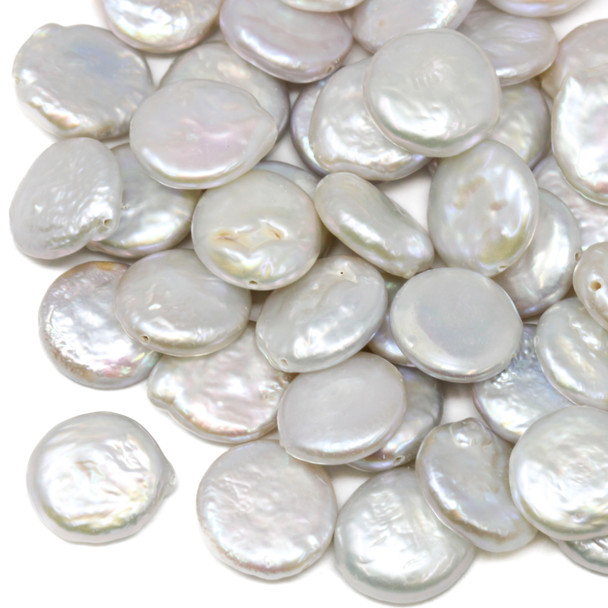 Freshwater Pearls Polished White 11-14mm Coin