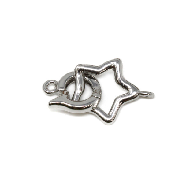 Silver Plated 20x11mm Fold Over Star Clasp
