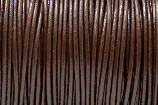 Chocolate 1.5mm Leather Cord - Sold by the Foot