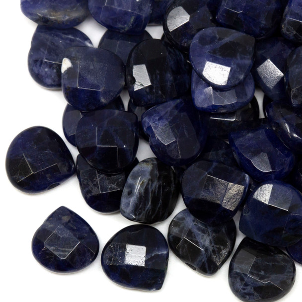 Sodalite Polished 10x10mm Faceted Pear - Top Drill